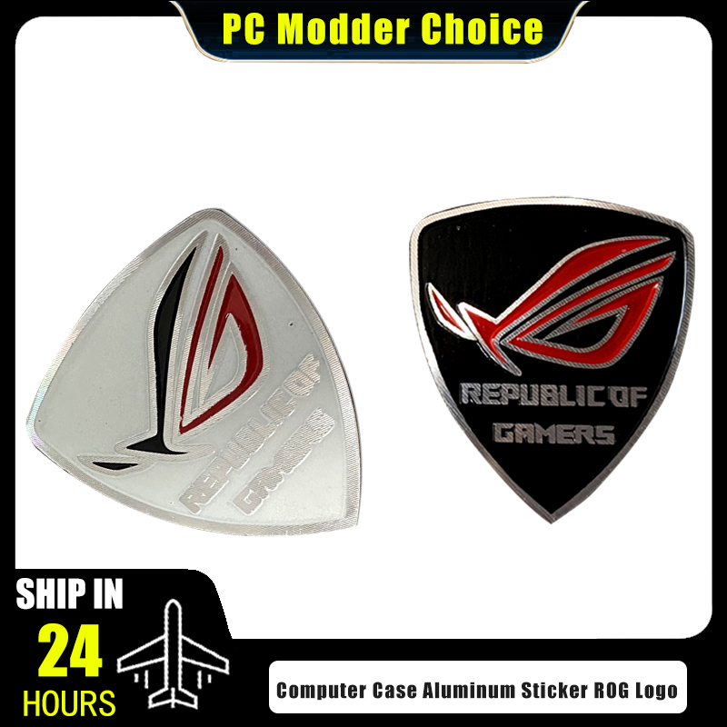 Console Gaming Pc Case - Stiker komputer aluminium Logo ROG Gamer,