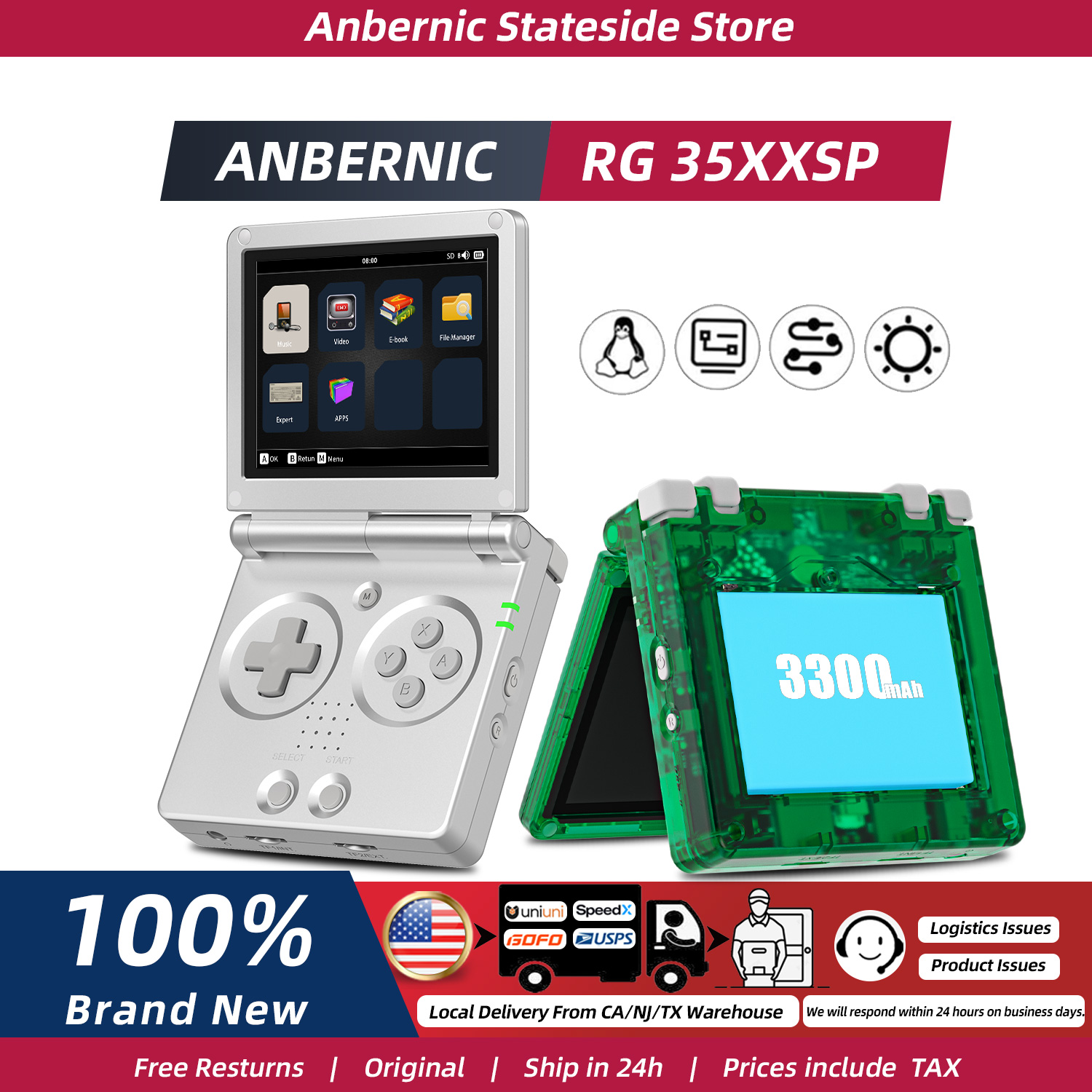 Gaming Console 5 Year Old - ANBERNIC RG35XXSP FILP Konsol Game Retro