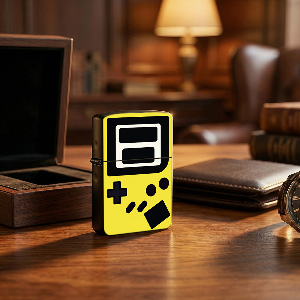 Retro.Gaming Console Yellow - Pemantik Api Retro Gaming Flip Top,