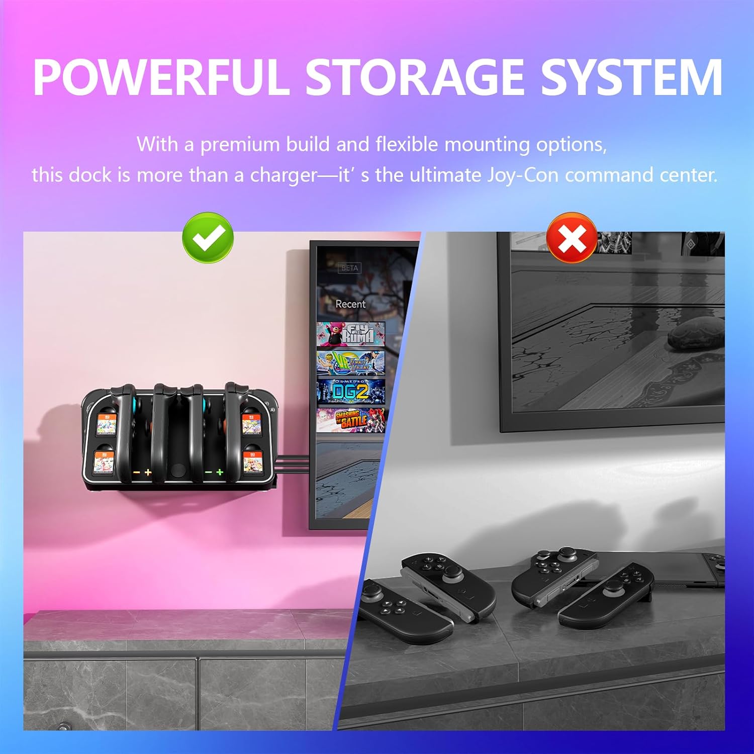 Dok Pengisi Daya Pemasangan di - Gaming Console Station ulasan dan harga
