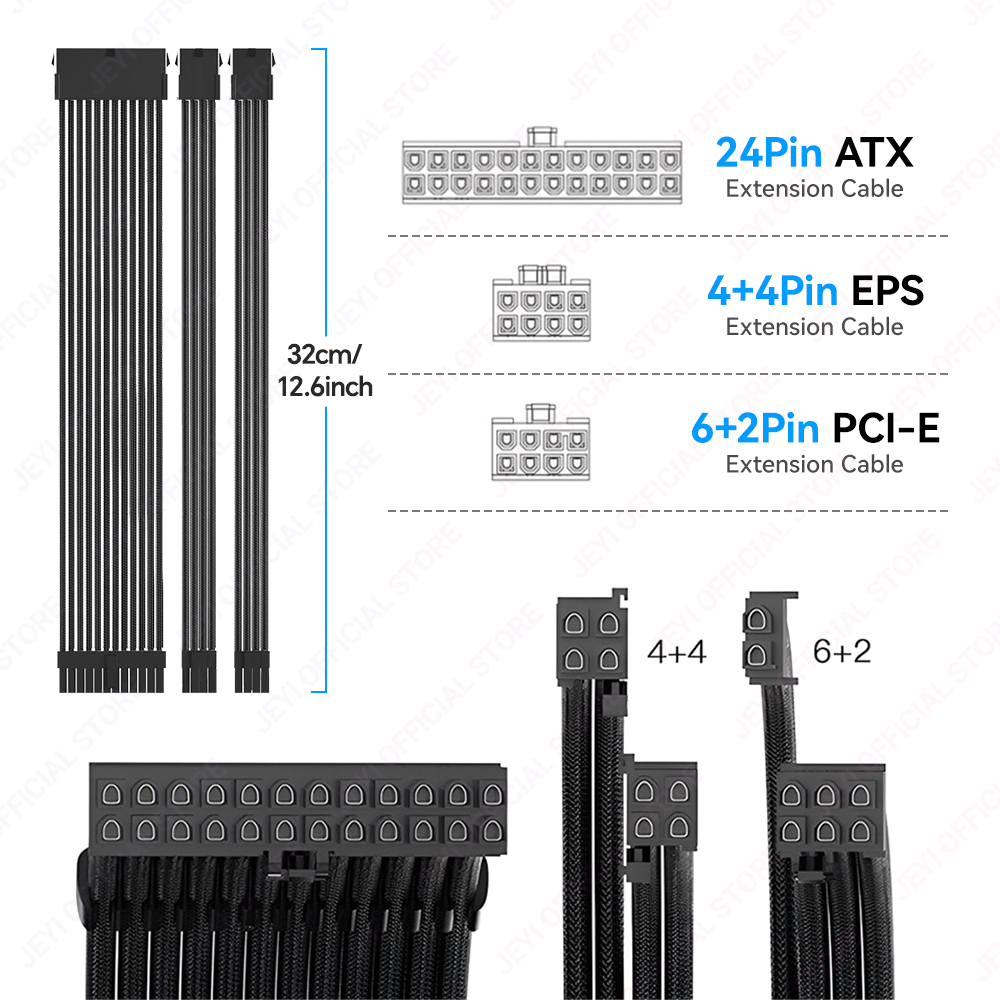 Kit Kabel Ekstensi JEYI PSU-24 - Console Gaming Pc Case ulasan dan harga