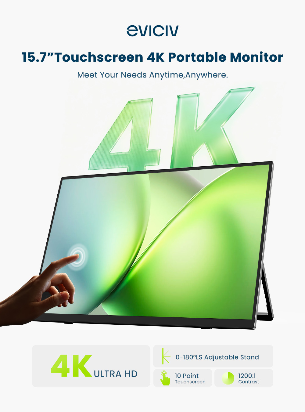 Monitor Portabel EVICIV 4K Lay - Gaming Console Portable Pc ulasan dan harga