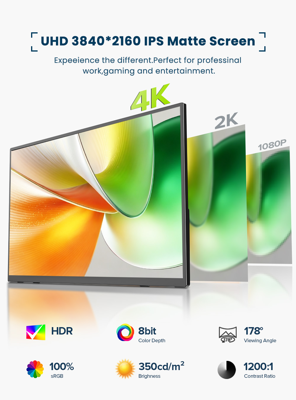 Monitor Portabel EVICIV 4K Lay - Gaming Console Portable Pc ulasan dan harga