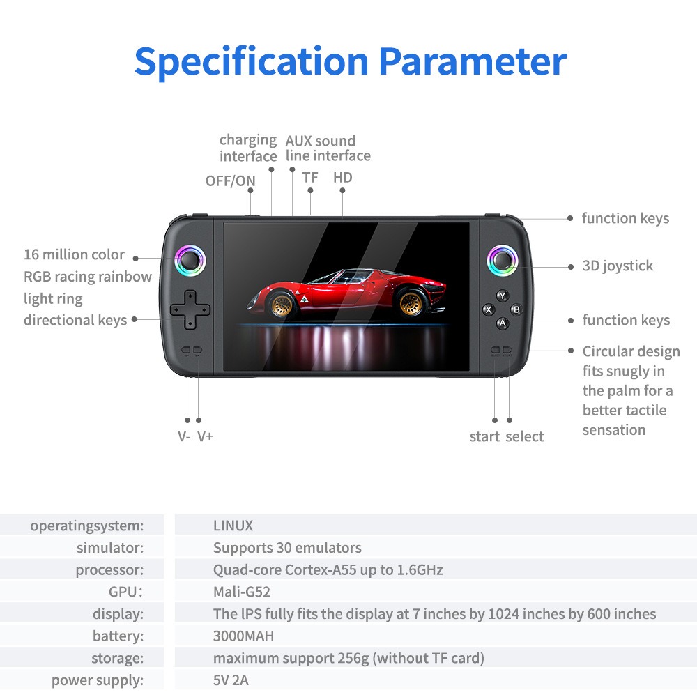 Baru M27 7 Inci Layar IPS Kons - Gaming Console R36 ulasan dan harga