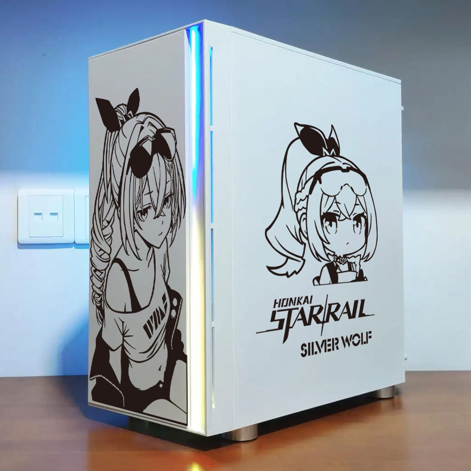 Stiker Anime Silver Wolf untuk - Console Gaming Pc Case ulasan dan harga